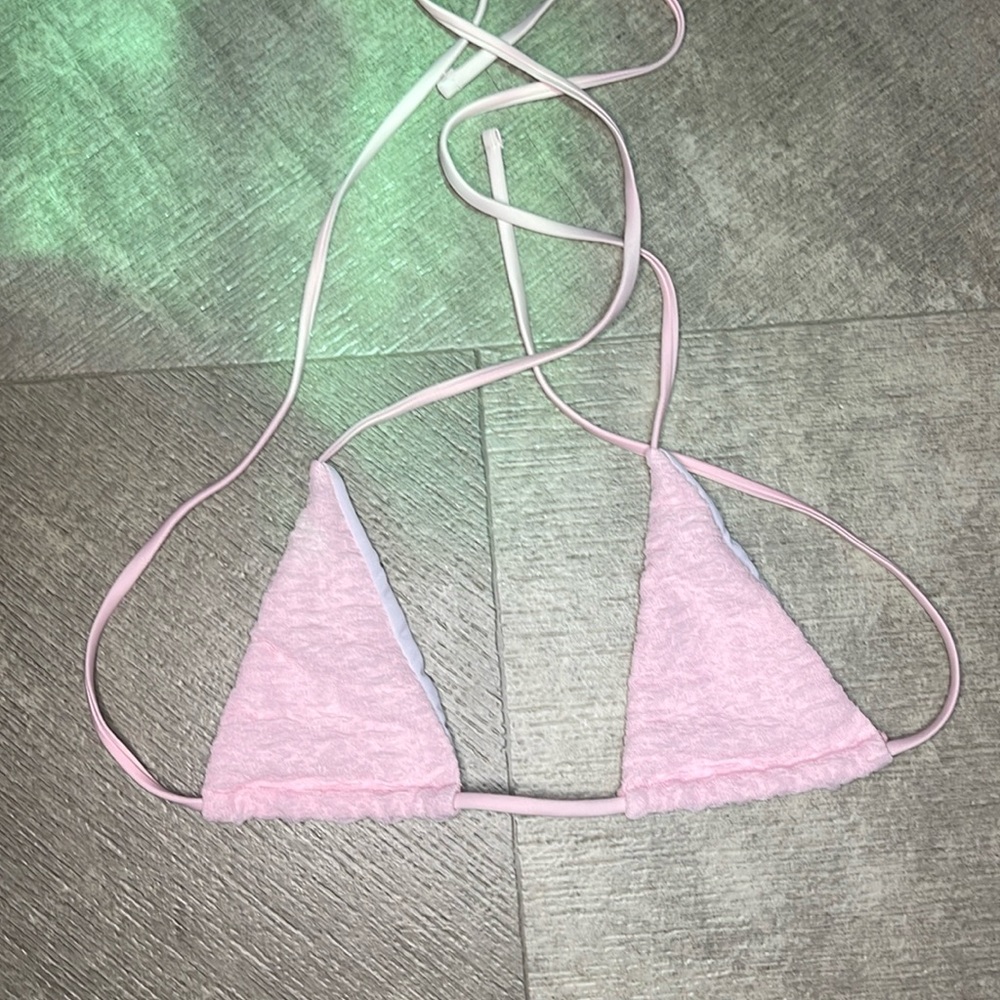 Pink swimsuit top only
